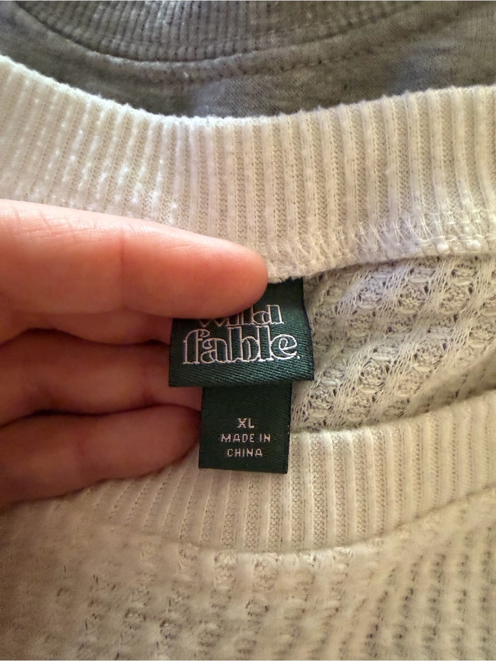 wild fable Cream Waffle-Knit Long Sleeve Tee - Picture 3 of 4